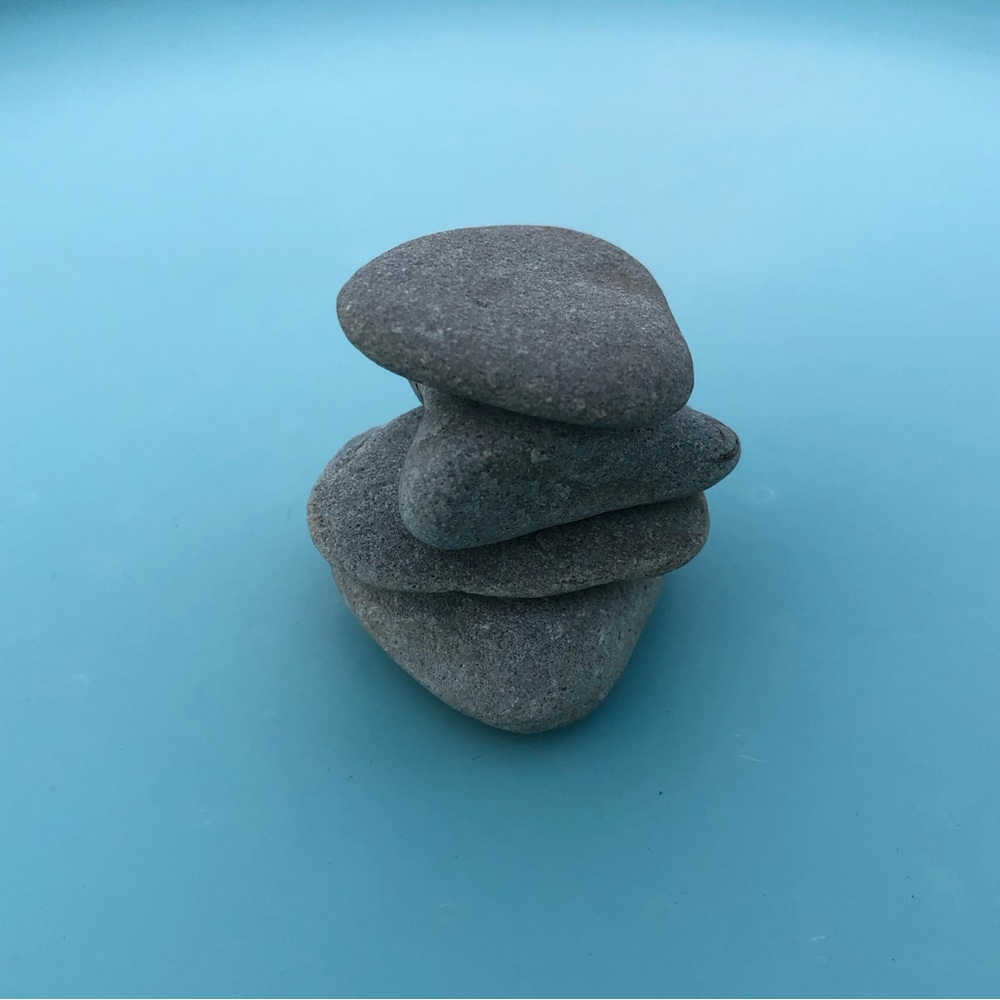 Unique One-of-a-Kind Set of 4 Heart Shaped Rocks Meditation Stacking Stones